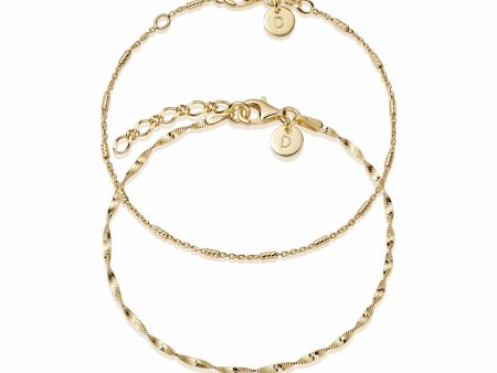 Fine Chain Bracelet Stack 18ct Gold Plate Supply