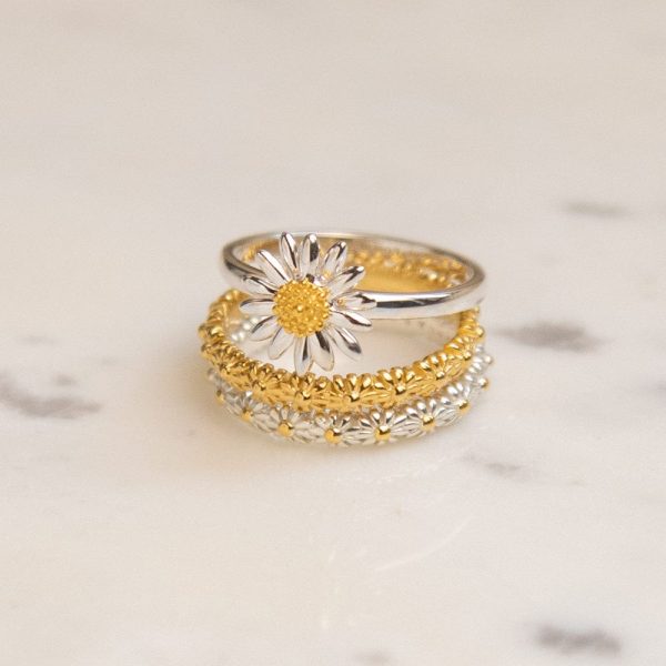 English Daisy Ring Sterling Silver Cheap