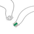 Beloved Green Onyx Baguette Necklace Sterling Silver For Cheap