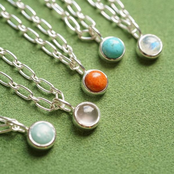 Turquoise Chunky Healing Stone Necklace Sterling Silver For Cheap