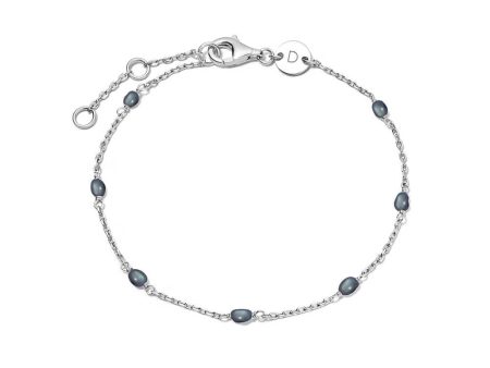 Black Seed Pearl Chain Bracelet Sterling Silver For Cheap