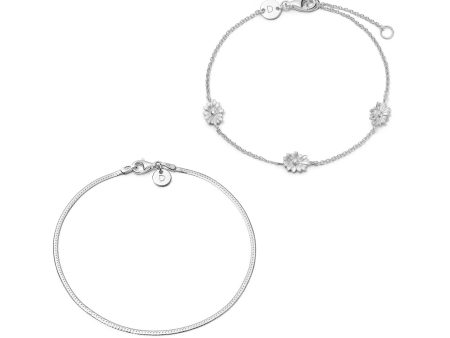 Daisy Chain Bracelet Stack Sterling Silver Online Hot Sale