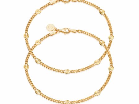 Sunburst Friendship Bracelet Stack 18ct Gold Plate For Cheap