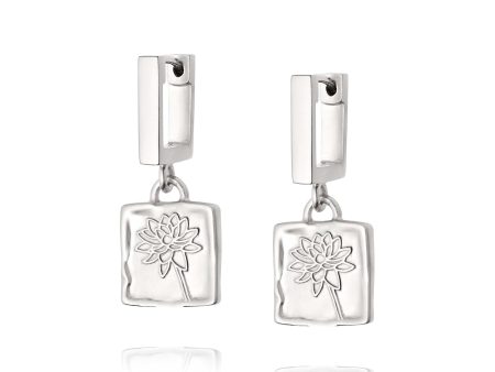 Water Lily Drop Earrings Sterling Silver For Cheap