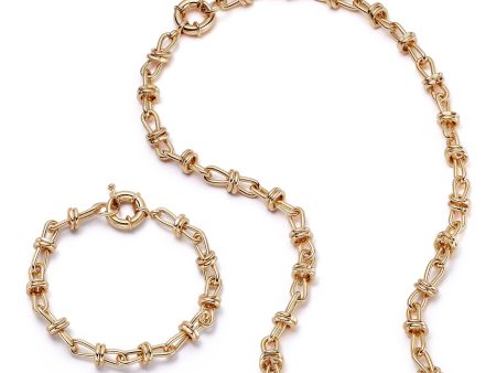 Polly Sayer Knot Chain Layering Set 18ct Gold Plate Hot on Sale