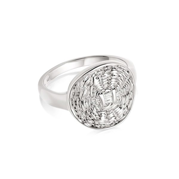 Woven Coin Ring Sterling Silver For Discount