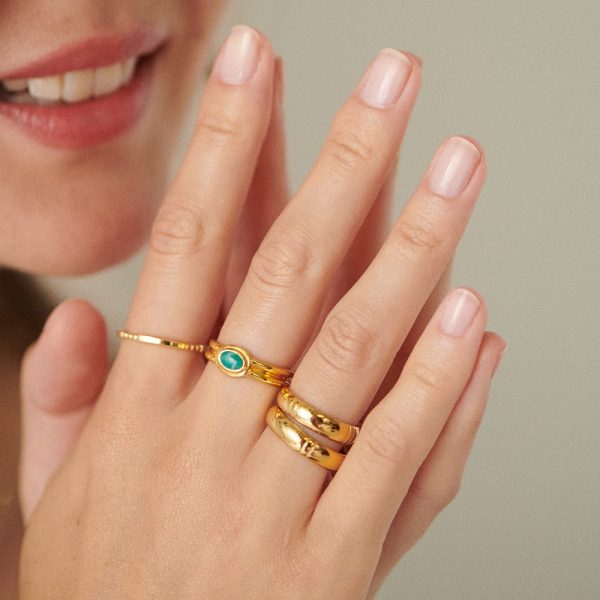 Amazonite Ring 18ct Gold Plate Fashion