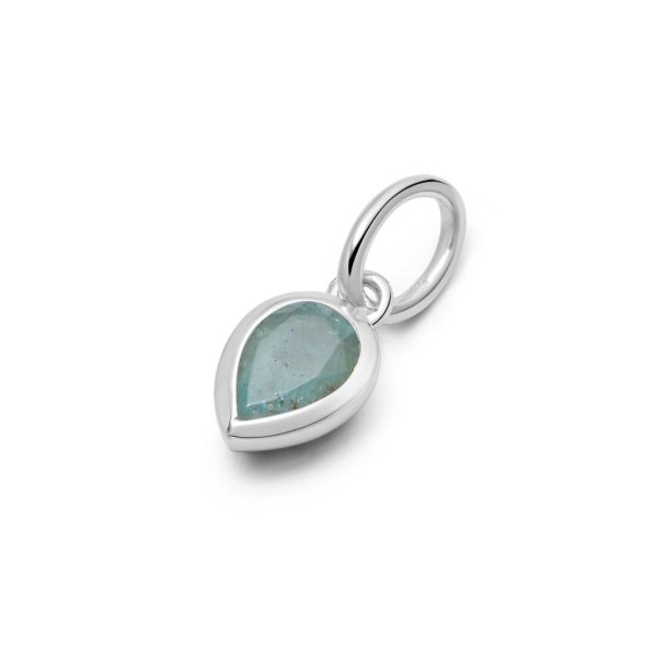 Aquamarine March Birthstone Charm Pendant Sterling Silver Online