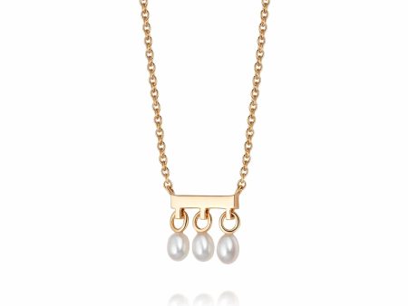 Treasures Seed Pearl Trio Necklace 18ct Gold Plate on Sale