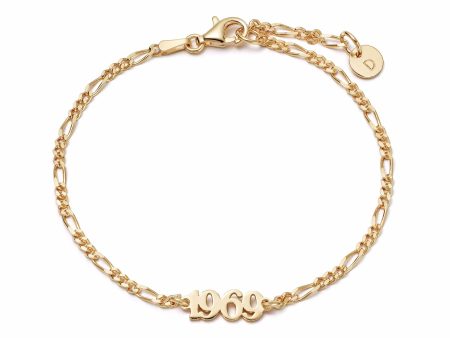 Personalised Year Bracelet 18ct Gold Plate on Sale