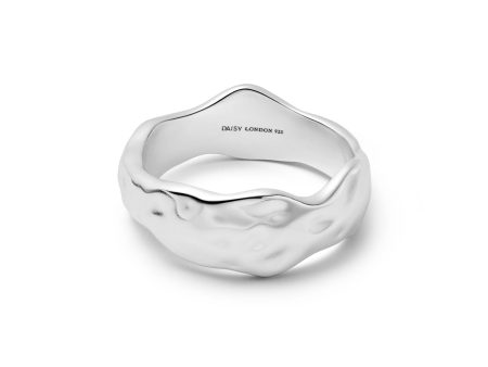 Organic Chunky Band Ring Sterling Silver For Sale