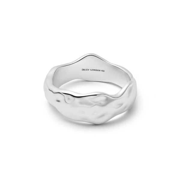 Organic Chunky Band Ring Sterling Silver For Sale