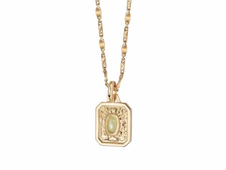 August Peridot Birthstone Necklace 18ct Gold Plate Supply