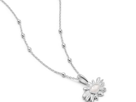 Daisy Mother of Pearl Flower Necklace Sterling Silver Discount