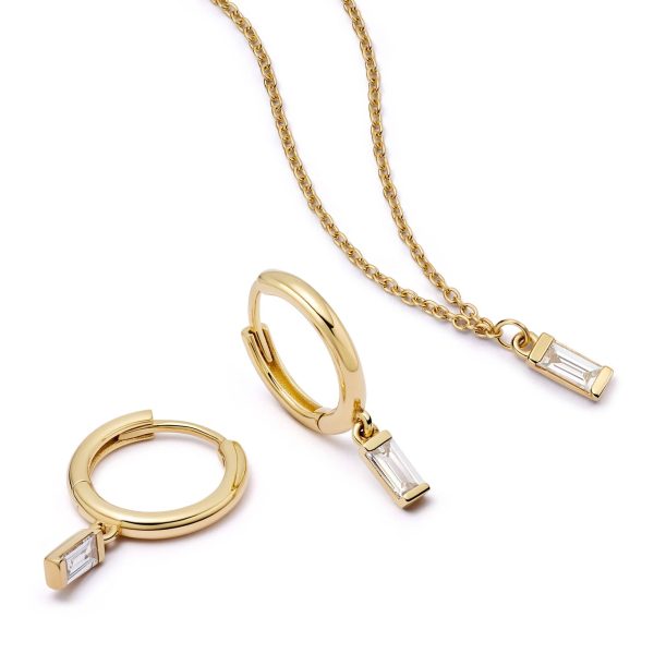 Estée Lalonde Fine Baguette Diamond Layering Set 14ct Solid Gold Online now