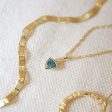 Blue Topaz December Birthstone Charm Necklace 18ct Gold Plate Cheap