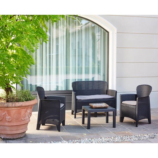 Garden furniture IPAE Progarden Jungle jun06can Anthracite (4 Pieces) Online now