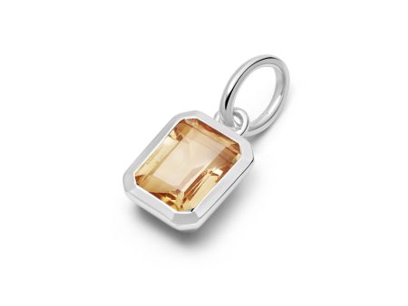 Citrine November Birthstone Charm Pendant Sterling Silver Online now