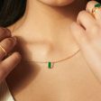 Beloved Green Onyx Baguette Necklace 18ct Gold Plate Hot on Sale