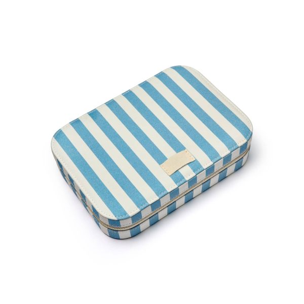 Blue Stripe Large Jewellery Case Fashion