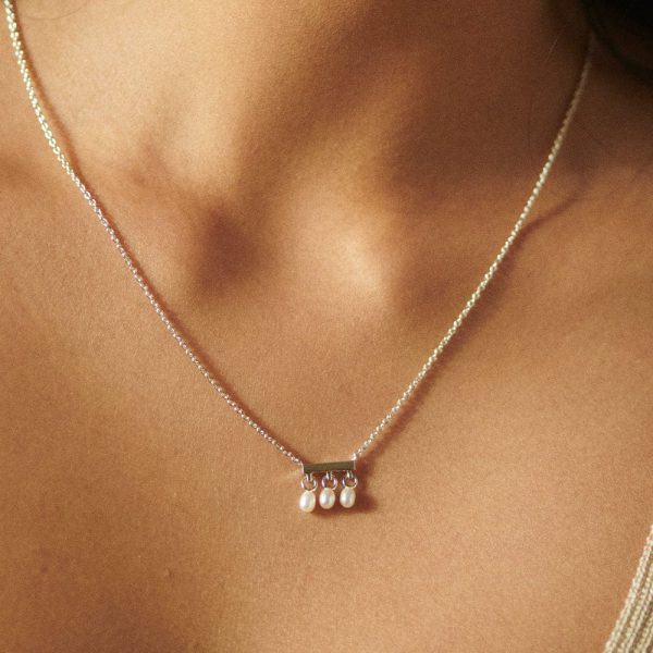 Treasures Seed Pearl Trio Necklace Sterling Silver Online Sale