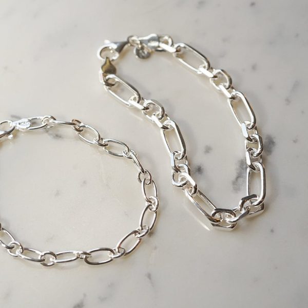 Chunky Bracelet Set Sterling Silver Fashion