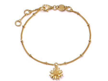 English Daisy Drop Bobble Bracelet 18ct Gold Plate Discount