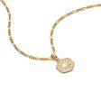 Estée Lalonde Goddess Hexagonal Necklace 18ct Gold Plate For Sale