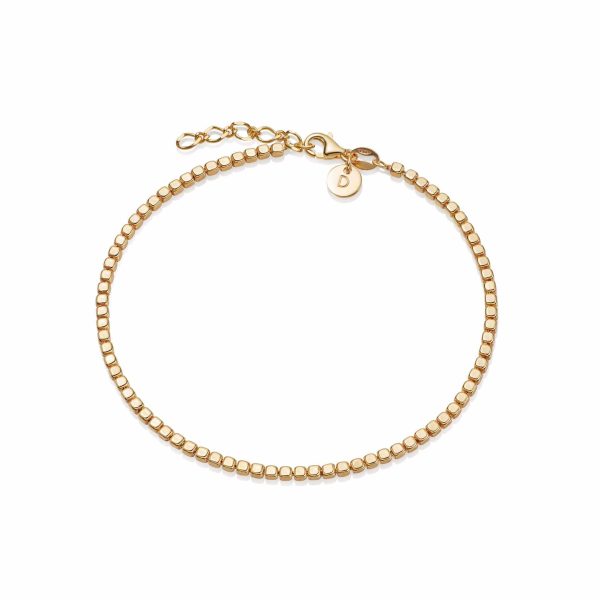 Beaded Chain Bracelet 18ct Gold Plate Online Hot Sale