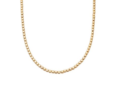 Chunky Beaded Necklace 18ct Gold Plate Online now