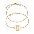 Base Chakra Bracelet Stack 18ct Gold Plate For Cheap