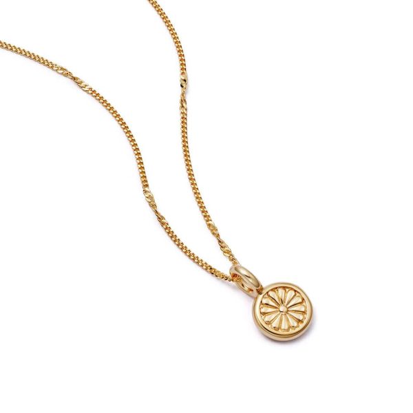 Daisy Bloom Mini Pendant Necklace 18ct Gold Plate For Discount