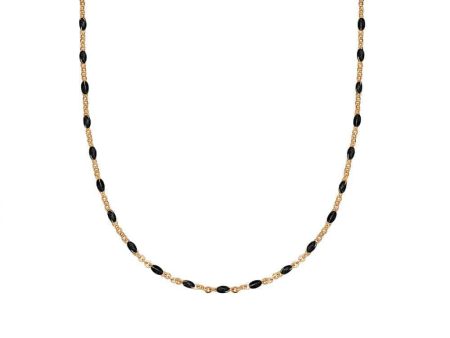 Treasures Black Beaded Necklace 18ct Gold Plate Cheap