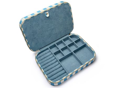 Blue Stripe Large Jewellery Case Fashion