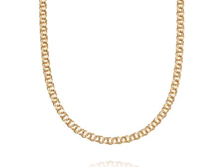 Double Curb Chain Necklace 18ct Gold Plate Discount