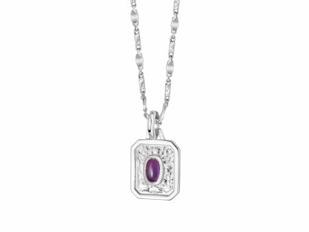 February Amethyst Birthstone Necklace Sterling Silver For Cheap