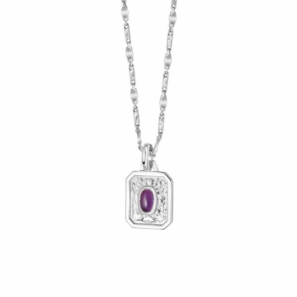 February Amethyst Birthstone Necklace Sterling Silver For Cheap