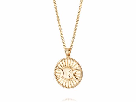 Estée Lalonde Goddess Medallion Pendant Necklace 18Ct Gold Plate For Cheap