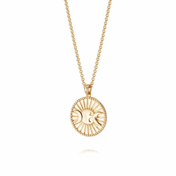 Estée Lalonde Goddess Medallion Pendant Necklace 18Ct Gold Plate For Cheap