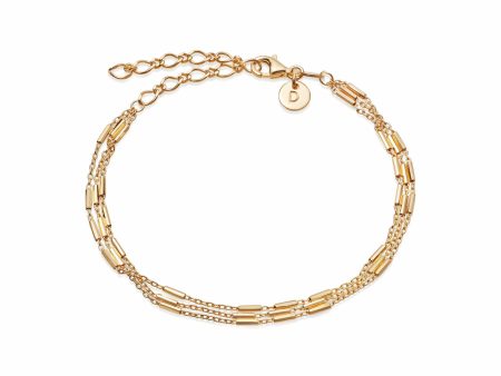 Triple Bar Chain Bracelet 18ct Gold Plate Online