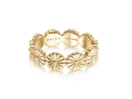 Daisy Bloom Crown Band Ring 18ct Gold Plate Fashion