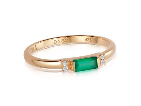 Beloved Fine Green Onyx Band Ring 18ct Gold Plate Cheap