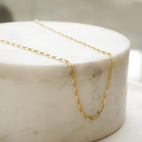 Estée Lalonde Box Link Chain Necklace 18ct Gold Plate on Sale