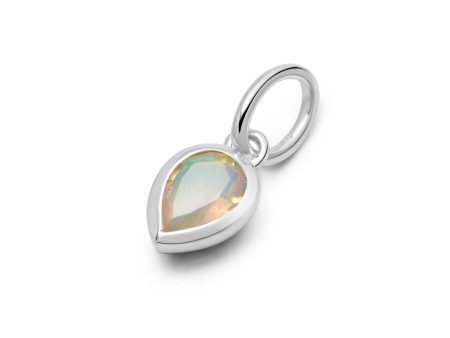 Opal October Birthstone Charm Pendant Sterling Silver Discount