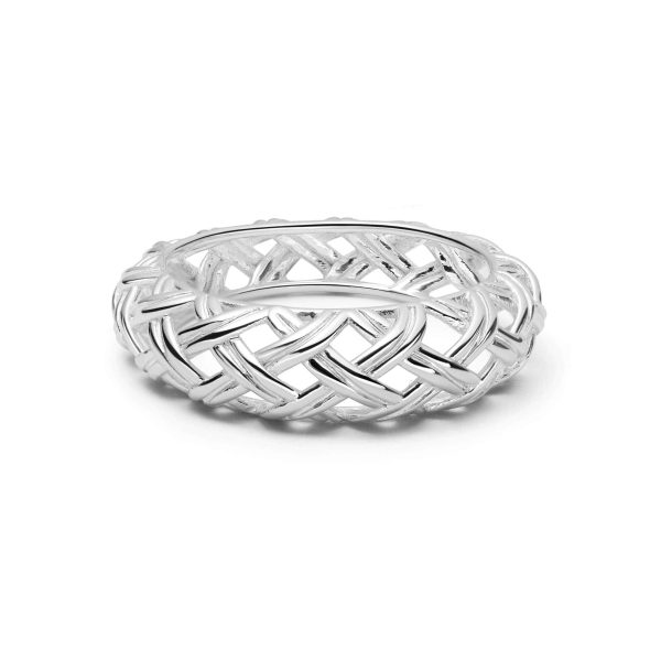 Shrimps Woven Dome Ring Sterling Silver Hot on Sale