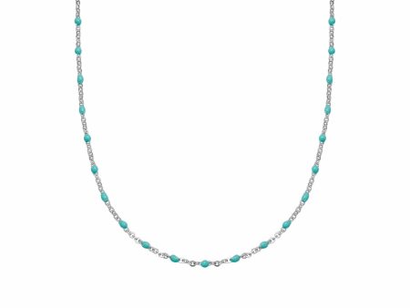 Treasures Turquoise Beaded Necklace Sterling Silver Discount