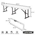 Bench Lifetime White Foldable 183 x 42 x 29 cm For Cheap