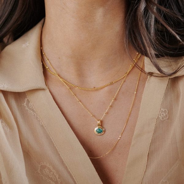 Amazonite Pendant Necklace 18ct Gold Plate Sale