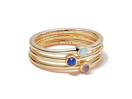 Calming Love Ring Stack 18ct Gold Plate Cheap