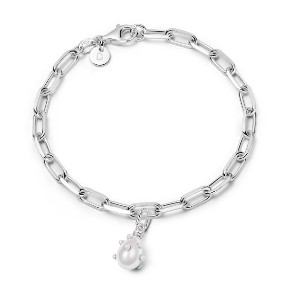 Shrimps Pearl Charm Bracelet Sterling Silver For Discount